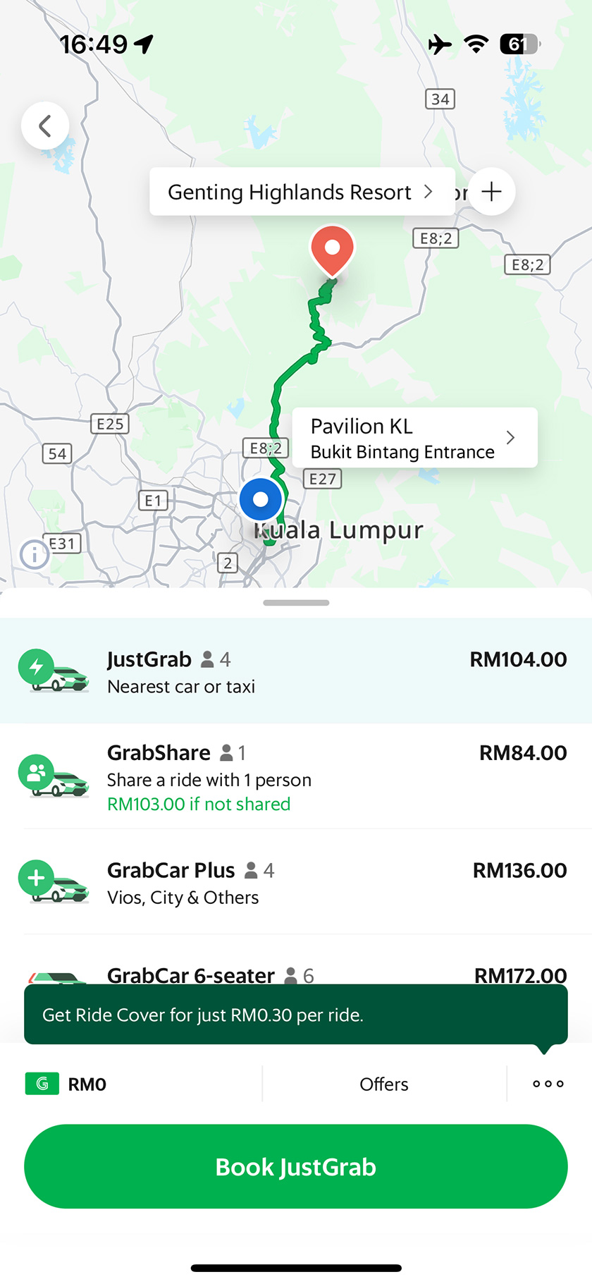 Grabの予約